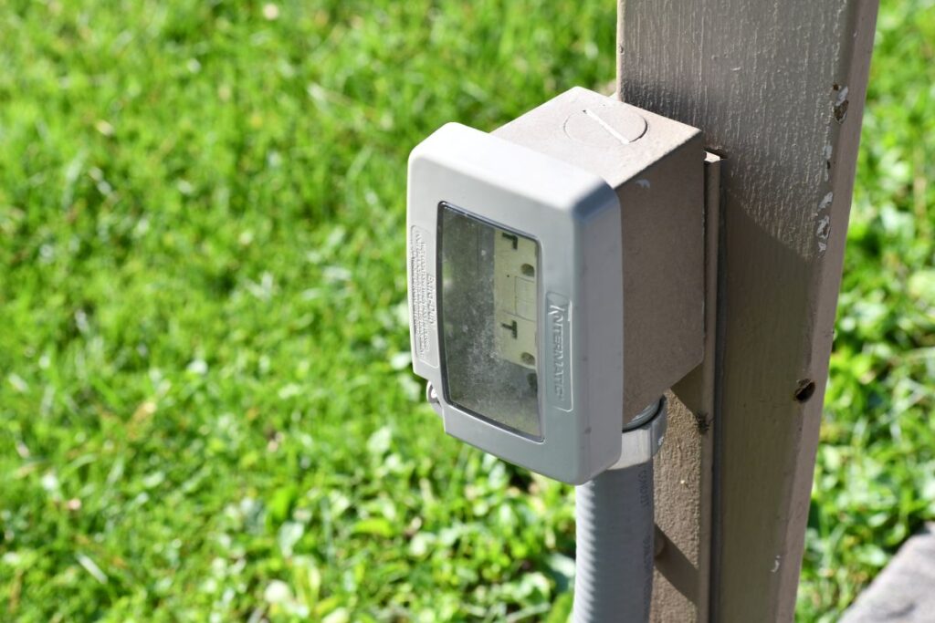 outlet covers white and grey plastic outdoors