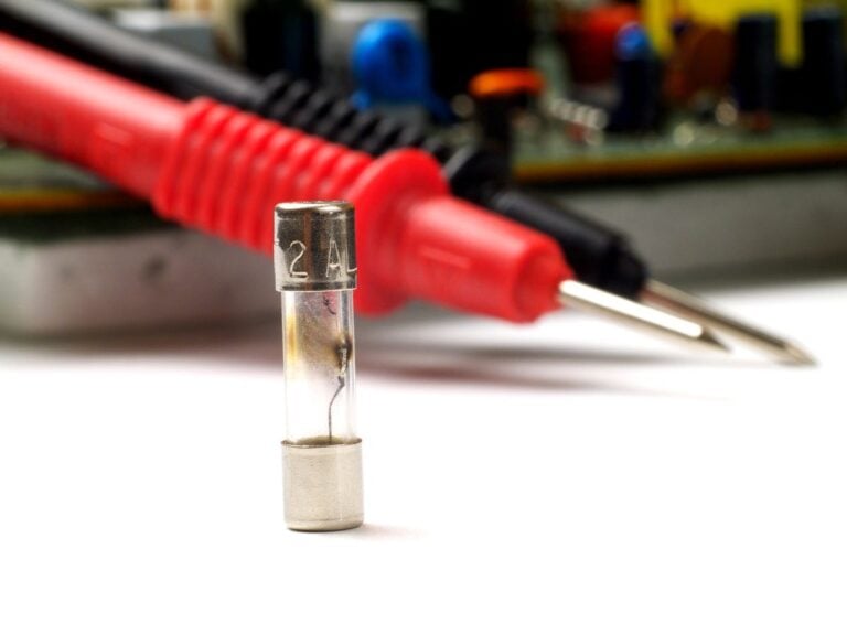 what does a blown fuse look like electric board on the background